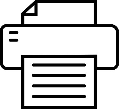Satır Biçimi düzenlenebilir stoktaki yazıcı simgesi. Belge yazdırma veya faks sembolü. Web sitesi veya mobil uygulama için vektör illüstrasyonu. Yazdırma işareti. Şeffaf arkaplanda birinci kalite sembol izole edildi.