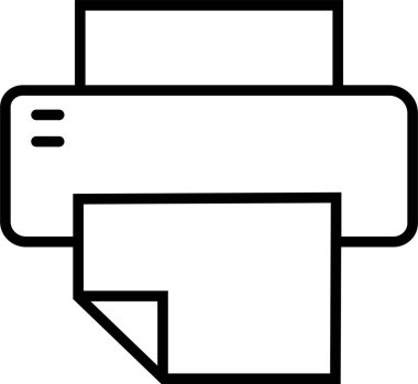 Satır Biçimi düzenlenebilir stoktaki yazıcı simgesi. Belge yazdırma veya faks sembolü. Web sitesi veya mobil uygulama için vektör illüstrasyonu. Yazdırma işareti. Şeffaf arkaplanda birinci kalite sembol izole edildi.