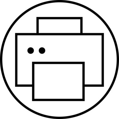 Satır Biçimi düzenlenebilir stoktaki yazıcı simgesi. Belge yazdırma veya faks sembolü. Web sitesi veya mobil uygulama için vektör illüstrasyonu. Yazdırma işareti. Şeffaf arkaplanda birinci kalite sembol izole edildi.