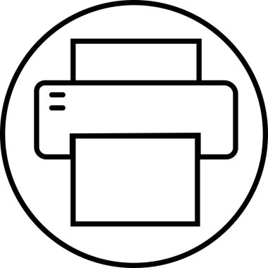 Satır Biçimi düzenlenebilir stoktaki yazıcı simgesi. Belge yazdırma veya faks sembolü. Web sitesi veya mobil uygulama için vektör illüstrasyonu. Yazdırma işareti. Şeffaf arkaplanda birinci kalite sembol izole edildi.