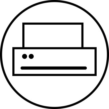 Satır Biçimi düzenlenebilir stoktaki yazıcı simgesi. Belge yazdırma veya faks sembolü. Web sitesi veya mobil uygulama için vektör illüstrasyonu. Yazdırma işareti. Şeffaf arkaplanda birinci kalite sembol izole edildi.