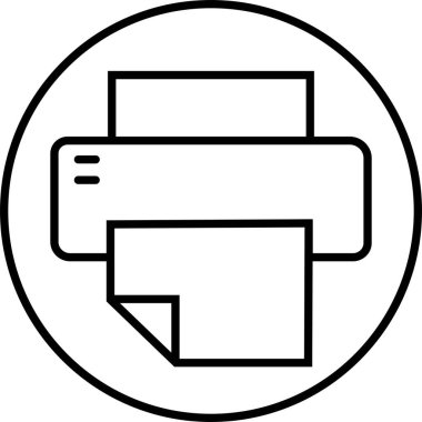 Satır Biçimi düzenlenebilir stoktaki yazıcı simgesi. Belge yazdırma veya faks sembolü. Web sitesi veya mobil uygulama için vektör illüstrasyonu. Yazdırma işareti. Şeffaf arkaplanda birinci kalite sembol izole edildi.