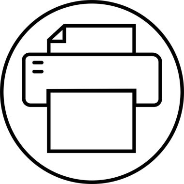 Satır Biçimi düzenlenebilir stoktaki yazıcı simgesi. Belge yazdırma veya faks sembolü. Web sitesi veya mobil uygulama için vektör illüstrasyonu. Yazdırma işareti. Şeffaf arkaplanda birinci kalite sembol izole edildi.