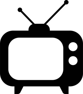 Retro Tv Simgesi modayı doldurma biçimi şeffaf arkaplanda izole edildi. Grafik ve web tasarımı vektör illüstrasyonu için televizyon sembolü şablonu. Antenli eski televizyon. Video kanalı iş konsepti.