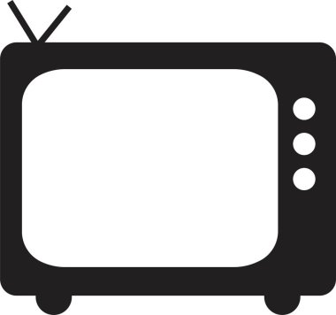 Retro Tv Simgesi modayı doldurma biçimi şeffaf arkaplanda izole edildi. Grafik ve web tasarımı vektör illüstrasyonu için televizyon sembolü şablonu. Antenli eski televizyon. Video kanalı iş konsepti.