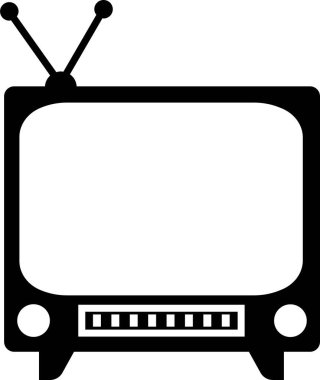 Retro Tv Simgesi modayı doldurma biçimi şeffaf arkaplanda izole edildi. Grafik ve web tasarımı vektör illüstrasyonu için televizyon sembolü şablonu. Antenli eski televizyon. Video kanalı iş konsepti.