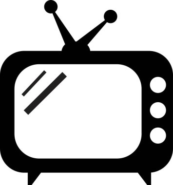 Retro Tv Simgesi modayı doldurma biçimi şeffaf arkaplanda izole edildi. Grafik ve web tasarımı vektör illüstrasyonu için televizyon sembolü şablonu. Antenli eski televizyon. Video kanalı iş konsepti.