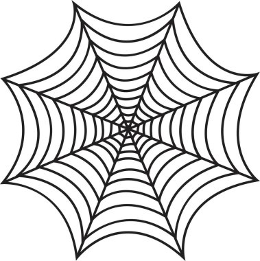 Örümcek ağı simgesi. Cadılar Bayramı parti süsüyle siyah ağ deseni. Şeffaf arka planda izole edilmiş tehlikeli vektör çizgisi yapışkan bir tuzak. Web tasarımı için özet çizimi örümcek ağı.
