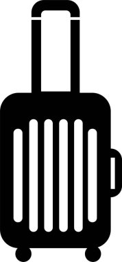 Bavul simgesi moda dolgu tarzında. Seyahat konsepti. Çanta plastik çanta uçuşu, şeffaf arka planda izole edilmiş yaratıcı yolculuk konsepti. Evrak çantası simgesi vektör resimleme işareti ve sembolü.