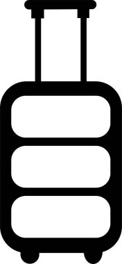 Bavul simgesi moda dolgu tarzında. Seyahat konsepti. Çanta plastik çanta uçuşu, şeffaf arka planda izole edilmiş yaratıcı yolculuk konsepti. Evrak çantası simgesi vektör resimleme işareti ve sembolü.