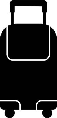 Bavul simgesi moda dolgu tarzında. Seyahat konsepti. Çanta plastik çanta uçuşu, şeffaf arka planda izole edilmiş yaratıcı yolculuk konsepti. Evrak çantası simgesi vektör resimleme işareti ve sembolü.