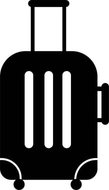 Bavul simgesi moda dolgu tarzında. Seyahat konsepti. Çanta plastik çanta uçuşu, şeffaf arka planda izole edilmiş yaratıcı yolculuk konsepti. Evrak çantası simgesi vektör resimleme işareti ve sembolü.