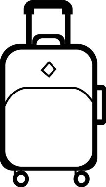 Bavul simgesi moda dolgu tarzında. Seyahat konsepti. Çanta plastik çanta uçuşu, şeffaf arka planda izole edilmiş yaratıcı yolculuk konsepti. Evrak çantası simgesi vektör resimleme işareti ve sembolü.