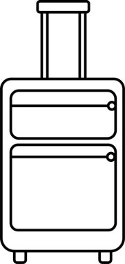 Moda Hattı stili düzenlenebilir stokta çanta simgesi. Seyahat konsepti. Çanta plastik çanta uçuşu, şeffaf arka planda yaratıcı yolculuk konsepti. Evrak çantası simgesi vektör resimleme işareti ve sembolü.