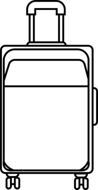 Moda Hattı stili düzenlenebilir stokta çanta simgesi. Seyahat konsepti. Çanta plastik çanta uçuşu, şeffaf arka planda yaratıcı yolculuk konsepti. Evrak çantası simgesi vektör resimleme işareti ve sembolü.