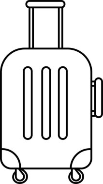 Moda Hattı stili düzenlenebilir stokta çanta simgesi. Seyahat konsepti. Çanta plastik çanta uçuşu, şeffaf arka planda yaratıcı yolculuk konsepti. Evrak çantası simgesi vektör resimleme işareti ve sembolü.