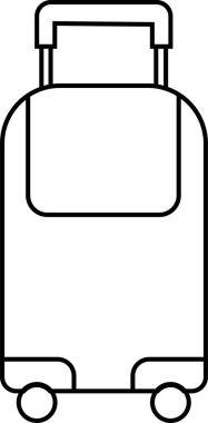 Moda Hattı stili düzenlenebilir stokta çanta simgesi. Seyahat konsepti. Çanta plastik çanta uçuşu, şeffaf arka planda yaratıcı yolculuk konsepti. Evrak çantası simgesi vektör resimleme işareti ve sembolü.