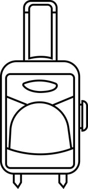 Moda Hattı stili düzenlenebilir stokta çanta simgesi. Seyahat konsepti. Çanta plastik çanta uçuşu, şeffaf arka planda yaratıcı yolculuk konsepti. Evrak çantası simgesi vektör resimleme işareti ve sembolü.