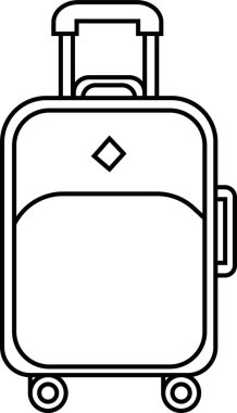 Moda Hattı stili düzenlenebilir stokta çanta simgesi. Seyahat konsepti. Çanta plastik çanta uçuşu, şeffaf arka planda yaratıcı yolculuk konsepti. Evrak çantası simgesi vektör resimleme işareti ve sembolü.