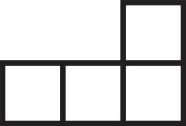 Doğrusal biçimli düzenlenebilir stoktaki Tetris oyun vektör simgesi. Geometrik şekil. Kusursuz yapboz tasarımı. Tetris ikonu engelliyor. Oyun bloğu sembolü. Saydam arkaplanda siyah mantık oyunu işareti izole edildi.