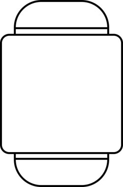 Düzenlenebilir stokları olan, modaya uygun doğrusal tarzda bilezik vektör ikonu olan akıllı el saati. Saat simgesi. Şeffaf arkaplanda bileklik ya da kol saati var. Uygulamalar ve web siteleri için Smartwatch tasarımı.