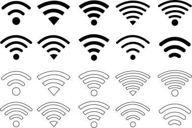 Kablosuz Ağ simgeleri düz biçimleri ayarlayın. Kablosuz kablosuz kablosuz kablosuz ağ bağlantısı ile ilgili semboller, kablosuz arka planda uzak interneti etkinleştiren kablosuz ağ işaretleri ve internet bağlantısı dahil.