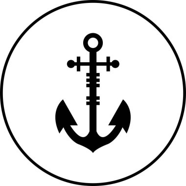 Çapa simgesi dolgu biçiminde. Gemi çapa vektörü. Denizcilik deniz teknesi çizim sembolü. Çapalı ve ipli deniz retro amblemi logosu, şeffaf arkaplanda izole edilmiş logo ilhamı..