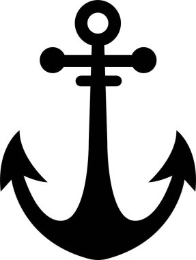 Çapa simgesi dolgu biçiminde. Gemi çapa vektörü. Denizcilik deniz teknesi çizim sembolü. Çapalı ve ipli deniz retro amblemi logosu, şeffaf arkaplanda izole edilmiş logo ilhamı..