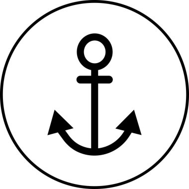 Çapa simgesi dolgu biçiminde. Gemi çapa vektörü. Denizcilik deniz teknesi çizim sembolü. Çapalı ve ipli deniz retro amblemi logosu, şeffaf arkaplanda izole edilmiş logo ilhamı..