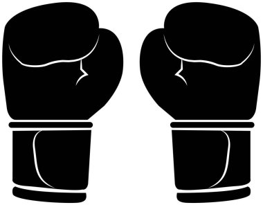 Boks eldivenleri düz stil. Asılmak ve korunmak için boksör malzemeleri. Spor aletleri, güçlü yumruklar. Şeffaf arkaplanda izole edilmiş spor teması üzerine grafik tasarım ögesi.