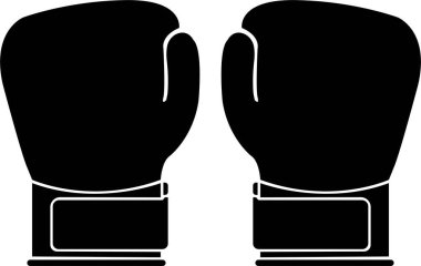 Boks eldivenleri düz stil. Asılmak ve korunmak için boksör malzemeleri. Spor aletleri, güçlü yumruklar. Şeffaf arkaplanda izole edilmiş spor teması üzerine grafik tasarım ögesi.