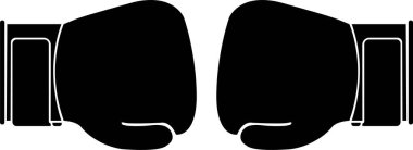 Boks eldivenleri düz stil. Asılmak ve korunmak için boksör malzemeleri. Spor aletleri, güçlü yumruklar. Şeffaf arkaplanda izole edilmiş spor teması üzerine grafik tasarım ögesi.