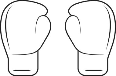 Doğrusal olarak boks eldiveni ikonu. Asılmak ve korunmak için boksör malzemeleri. Spor aletleri, güçlü yumruklar. Şeffaf arkaplanda izole edilmiş spor teması üzerine grafik tasarım ögesi.