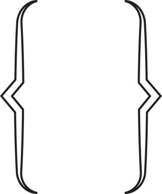 Kıvırcık iki diş teli. Simetrik parantez çiftleri, matematik için noktalama işaretleri. Matematik için siyah Outline tarzında çerçeveler. Saydam arkaplanda izole edilmiş metin alıntısı için parantez işareti.