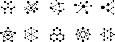 İş Ağı Düzey simgeleri seti. Bilgi grafikleri, web siteleri ve şeffaf arkaplan üzerine basılı medya için uygun ağ, küresel bağlantı, ilişki, sosyal medya iletişimi içerir.