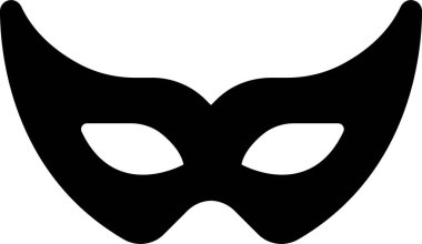 Karnaval maskeleri siluetleri. Mardi Gras ve Cadılar Bayramı için maskeli balonun, geçit töreninin ve karnavalın simgesi. Şeffaf arkaplanda izole edilmiş süslü yüz maskesi ögesi.