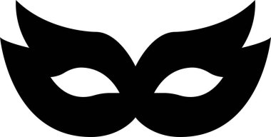 Karnaval maskeleri siluetleri. Mardi Gras ve Cadılar Bayramı için maskeli balonun, geçit töreninin ve karnavalın simgesi. Şeffaf arkaplanda izole edilmiş süslü yüz maskesi ögesi.