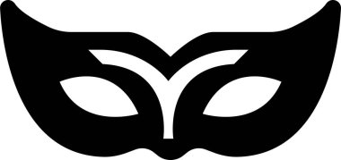 Karnaval maskeleri siluetleri. Mardi Gras ve Cadılar Bayramı için maskeli balonun, geçit töreninin ve karnavalın simgesi. Şeffaf arkaplanda izole edilmiş süslü yüz maskesi ögesi.