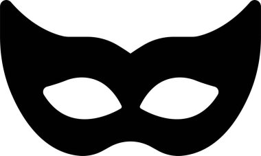 Karnaval maskeleri siluetleri. Mardi Gras ve Cadılar Bayramı için maskeli balonun, geçit töreninin ve karnavalın simgesi. Şeffaf arkaplanda izole edilmiş süslü yüz maskesi ögesi.