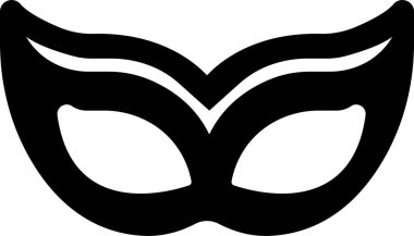 Karnaval maskeleri siluetleri. Mardi Gras ve Cadılar Bayramı için maskeli balonun, geçit töreninin ve karnavalın simgesi. Şeffaf arkaplanda izole edilmiş süslü yüz maskesi ögesi.