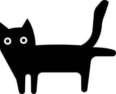 Kedi simgesi gibi. Şablonlar, web sitesi tasarımı ve bilgi grafikleri için hayvan silueti Siyah Hayvan Sembolü, çocuklarla çizim. Saydam arkaplanda ev hayvanı işareti çizimi izole edildi.