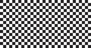 Geometrik siyah beyaz kareli, dikişsiz duvar kağıdı deseni. Sanat tasarımı damalı, dama tahtası, satranç tahtası konsepti saydam arkaplanda izole edilmiş düz element. Çizgili desen çiziliyor.