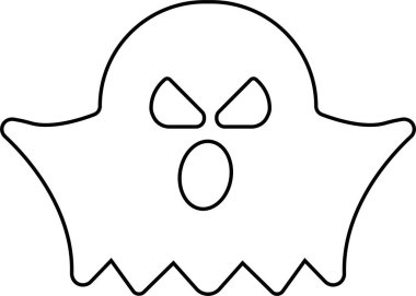 Bayram uygulamaları ve web siteleri için cadılar bayramı çizgisi sanat ikonu olan hayalet, hayalet ya da hayalet. Basit ürkütücü karakter düzenleyici hisse senedi. Saydam arkaplanda korkunç hayalet silueti.