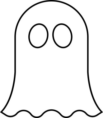 Bayram uygulamaları ve web siteleri için cadılar bayramı çizgisi sanat ikonu olan hayalet, hayalet ya da hayalet. Basit ürkütücü karakter düzenleyici hisse senedi. Saydam arkaplanda korkunç hayalet silueti.