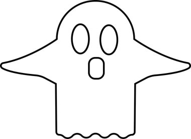 Bayram uygulamaları ve web siteleri için cadılar bayramı çizgisi sanat ikonu olan hayalet, hayalet ya da hayalet. Basit ürkütücü karakter düzenleyici hisse senedi. Saydam arkaplanda korkunç hayalet silueti.