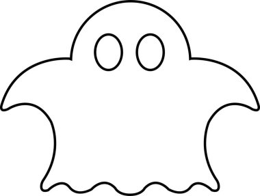 Bayram uygulamaları ve web siteleri için cadılar bayramı çizgisi sanat ikonu olan hayalet, hayalet ya da hayalet. Basit ürkütücü karakter düzenleyici hisse senedi. Saydam arkaplanda korkunç hayalet silueti.