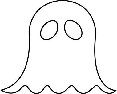 Bayram uygulamaları ve web siteleri için cadılar bayramı çizgisi sanat ikonu olan hayalet, hayalet ya da hayalet. Basit ürkütücü karakter düzenleyici hisse senedi. Saydam arkaplanda korkunç hayalet silueti.