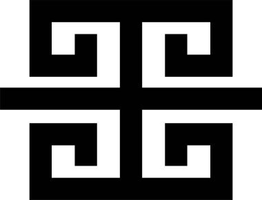 Yunan anahtar çerçevesi ve sınır unsuru. Dekoratif antik dönek, saydam arkaplanda izole edilmiş Siyah Yunan desenli süslemeli düz vektör. Geometrik pürüzsüz desenli antika Akdeniz tarzı.