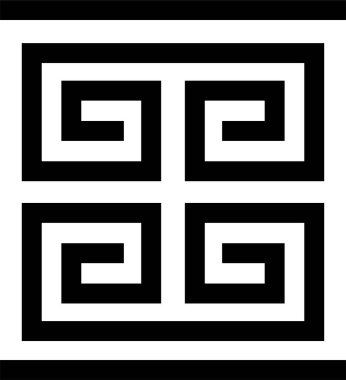 Yunan anahtar çerçevesi ve sınır unsuru. Dekoratif antik dönek, saydam arkaplanda izole edilmiş Siyah Yunan desenli süslemeli düz vektör. Geometrik pürüzsüz desenli antika Akdeniz tarzı.