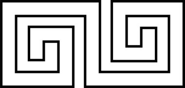 Yunan anahtar çerçevesi ve sınır unsuru. Dekoratif antik gezgin, saydam arkaplanda izole edilmiş Siyah Yunan desenli süsleme çizgisi vektörü. Geometrik pürüzsüz desenli antika Akdeniz tarzı.